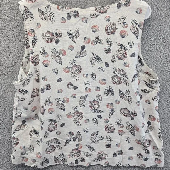 Liz Claiborne Linen Blend Tank Beach Summer Seashell Print Women's XXL - Picture 7 of 8